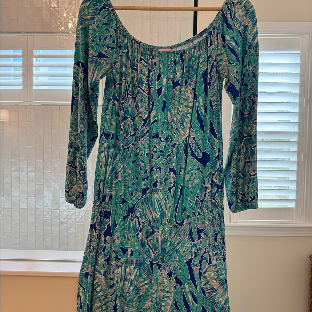 Lilly Pulitzer Vibrant Green and Blue Dress